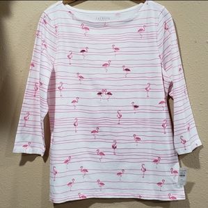 Talbots Three Quarter Sleeve Top W/ Sequin Accents